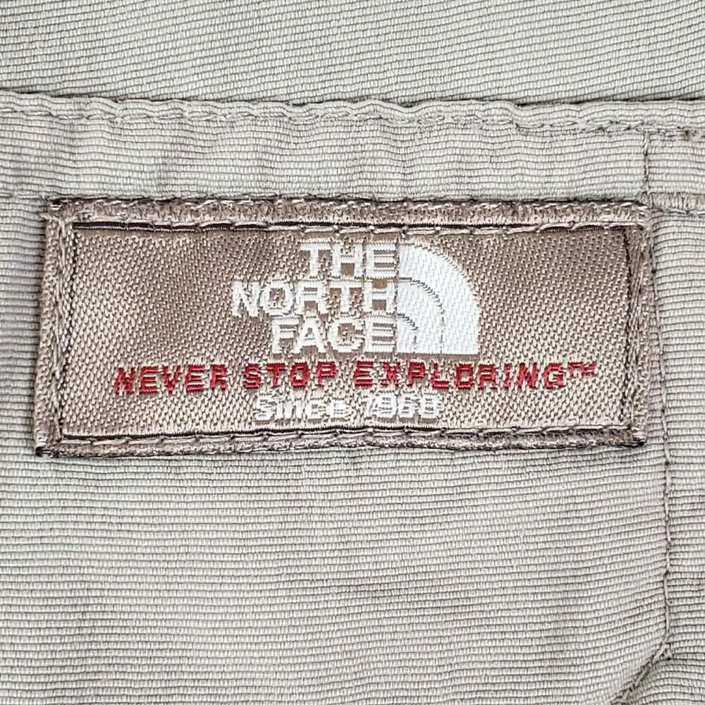 The North Face Mens Pants Medium M Khaki Convertible Zip Off Cargo Belted Nylon